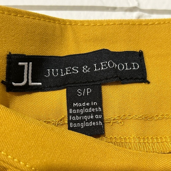 Jules & Leopold Casual Mustard Yellow Button-Detail Capri Pull On Pants Sz Small - Picture 6 of 6